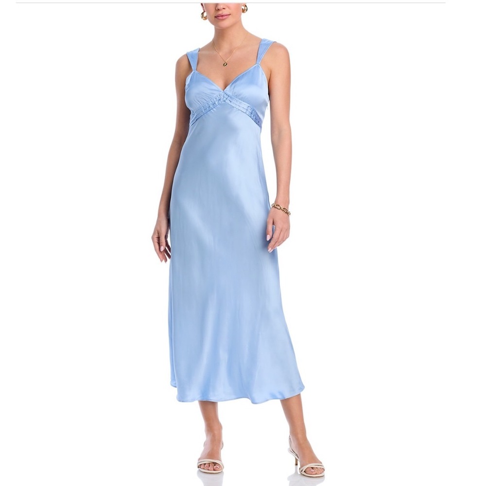 Ciao Lucia Severine Slip Dress Dove Grey Blue Satin Midi Size Medium